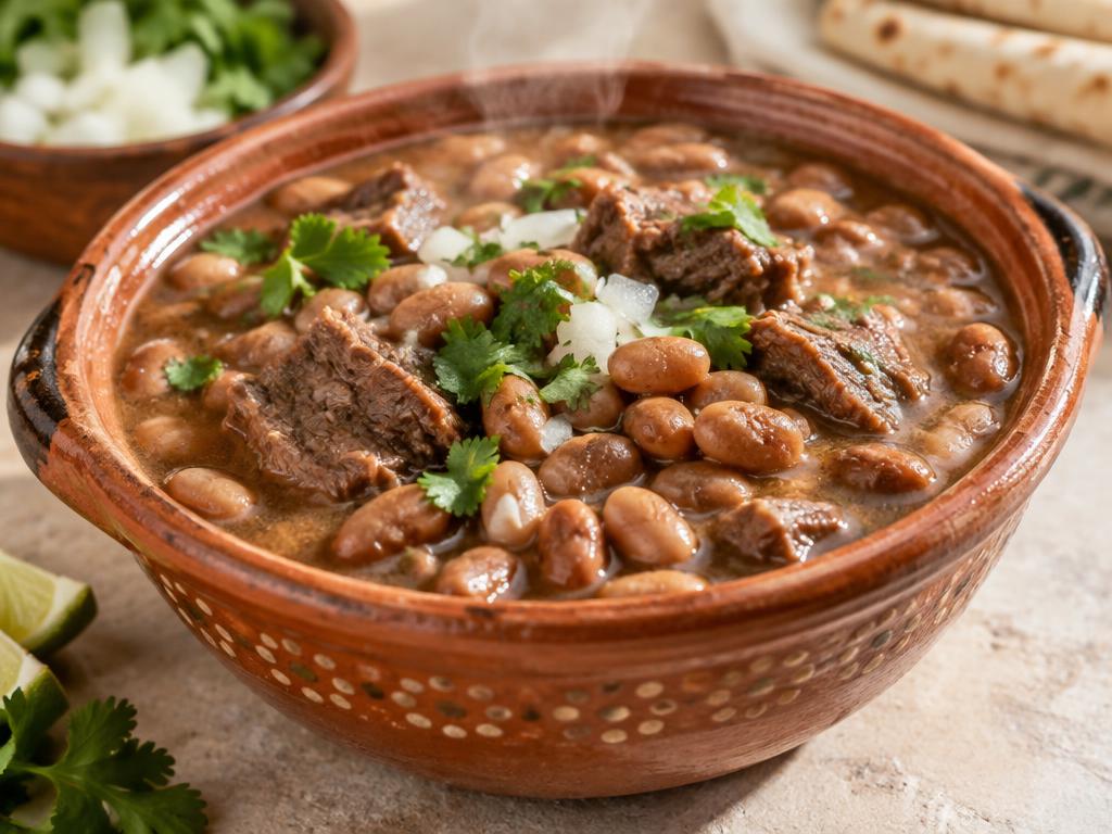 Frijoles de olla con carne